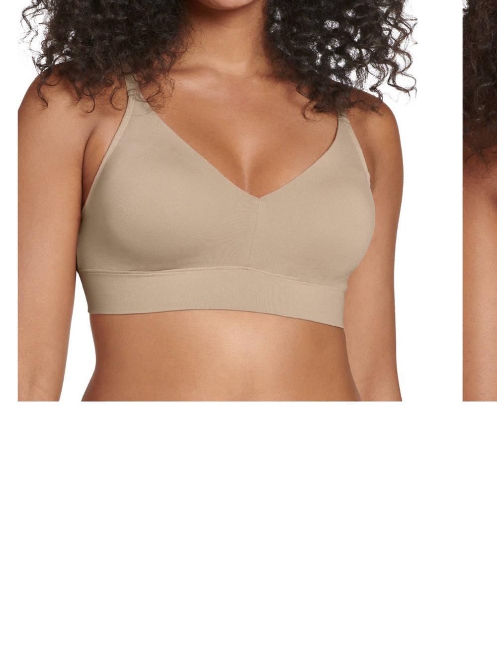 Jockey Beige Wireless Seamless V‑Neck Bralette
